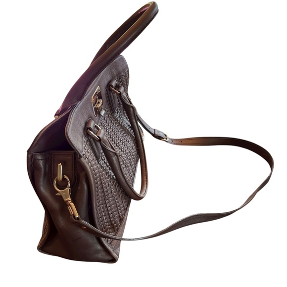 Cole Haan Leather Satchel Handbag with Handles and Shoulder Strap - Picture 4 of 14